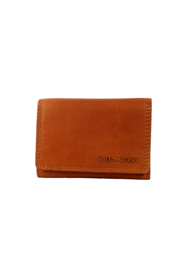 Hill Burry RFID trifold leather wallet brown