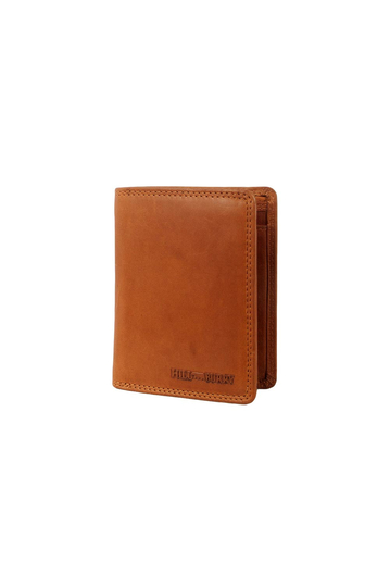 Hill Burry RFID leather vertical wallet brown