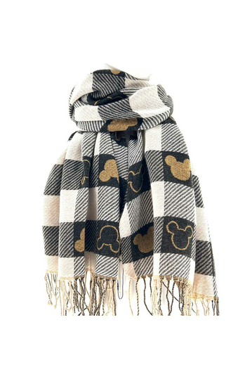 Minnie Mouse viscose scarf grey/black