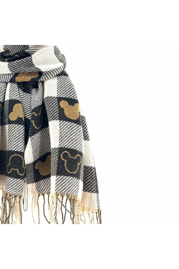 Μίννι Μάους βισκόζη κασκόλ γκρι/μαύρο