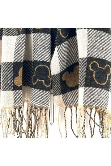 Μίννι Μάους βισκόζη κασκόλ γκρι/μαύρο