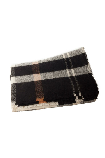 Viscose scarf ecru/black/grey