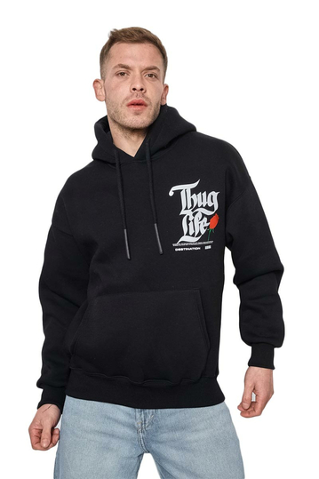 Μαύρο φούτερ Thug Life Tupac