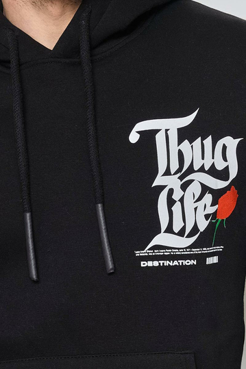 Μαύρο φούτερ Thug Life Tupac