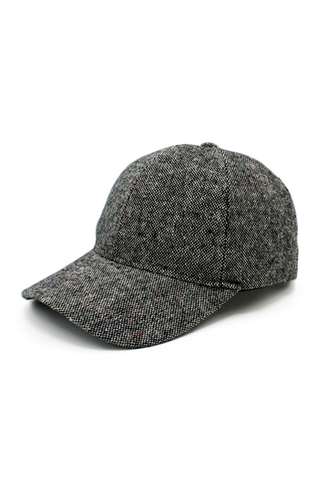 Tweed baseball cap grey