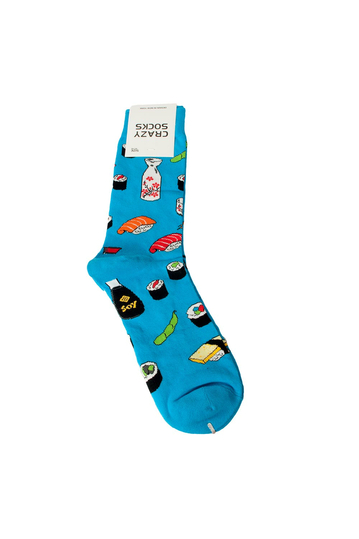 Crazy Socks Sushi socks light blue