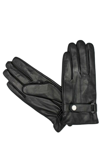 Men's leather gloves black