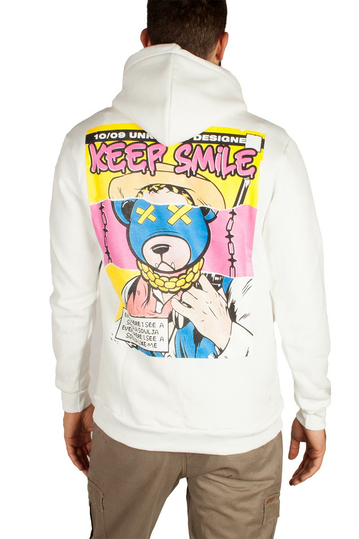 Keep Smile Hoodie White