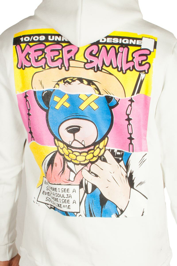 Keep Smile Hoodie White