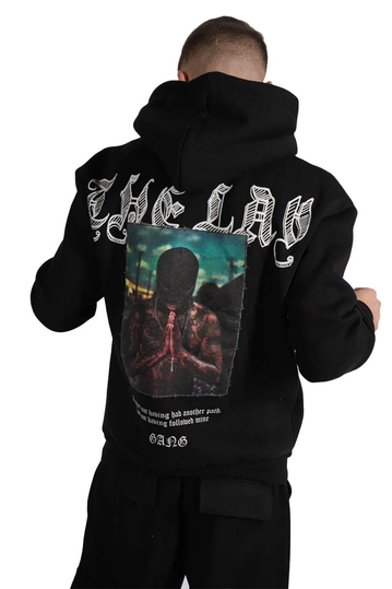 Back Printed Hoodie Black