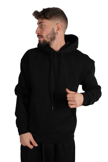 Back Printed Hoodie Black