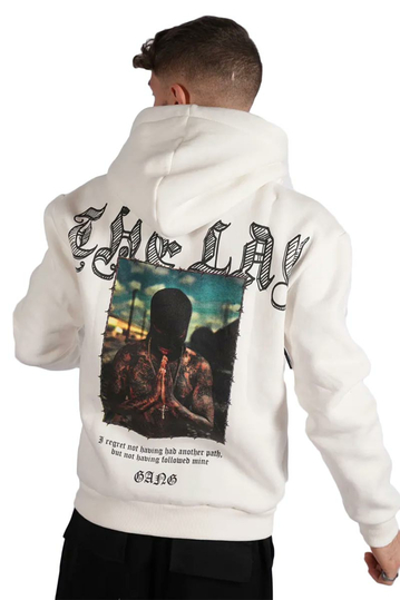 Back Printed Hoodie White