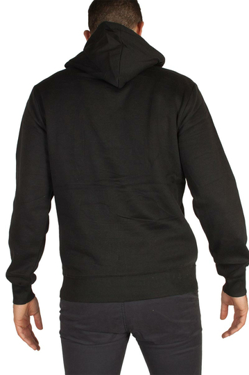 Φούτερ ζακέτα μαύρη με κουκούλα