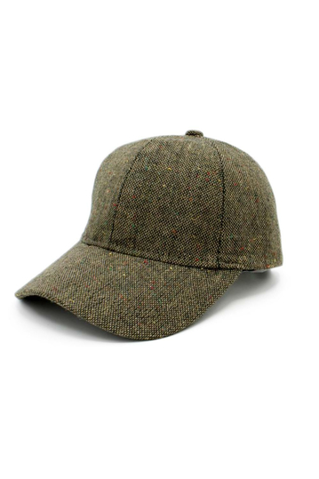 Tweed baseball cap khaki