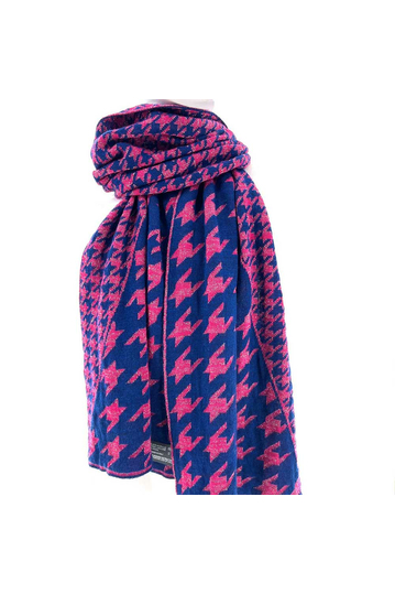 Knitted scarf fuchsia/blue