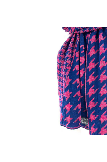 Knitted scarf fuchsia/blue