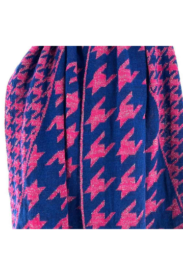 Knitted scarf fuchsia/blue