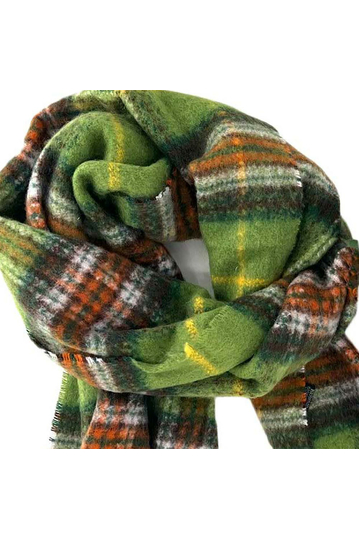 Checked viscose scarf green