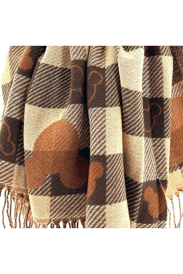 Minnie Mouse viscose scarf brown/beige
