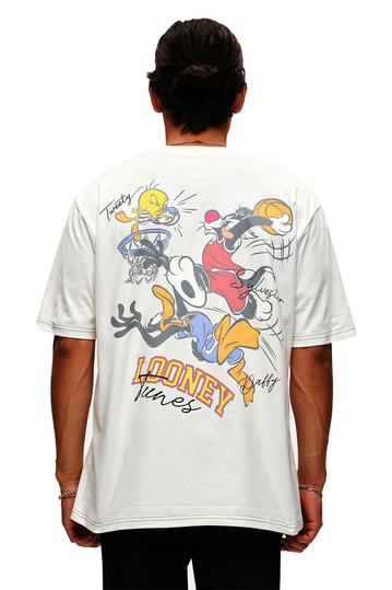 Recovered Relaxed T-shirt Looney Tunes Basketball Ecru