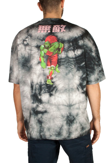 Recovered Oversized T-shirt Street Fighter Marble Tie Dye