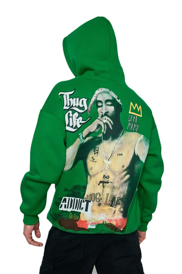Πράσινο φούτερ Thug Life Tupac