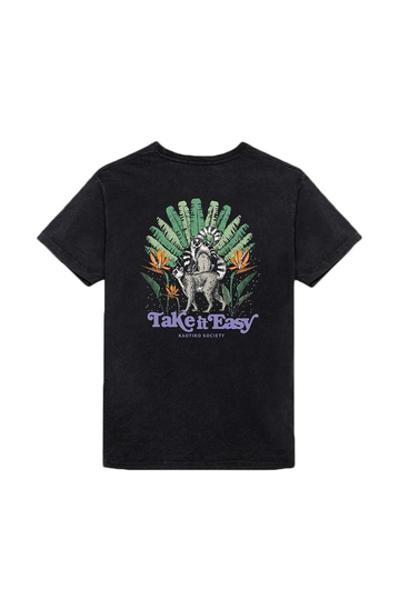 Kaotiko Black Take It Easy Washed T-shirt