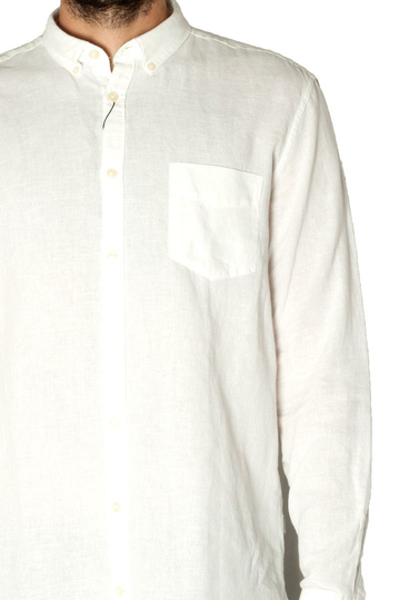 Gnious linen blend ανδρικό πουκάμισο Linus λευκό