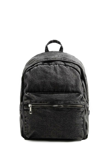 Alcott Washed-Out Effect Denim Backpack Black