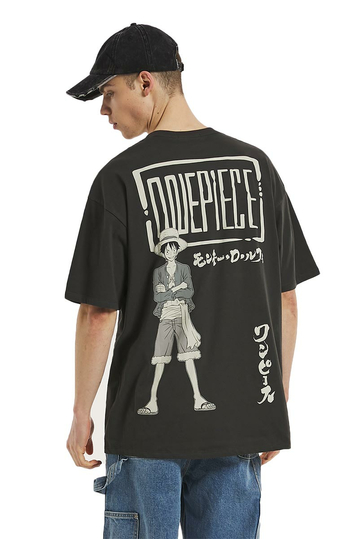 Alcott Oversize T-shirt One Piece Monkey D. Luffy Charcoal