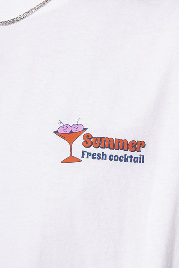 Kaotiko Washed Tropical Bar T-shirt White