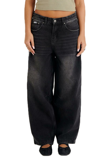 The Ragged Priest Goliath Baggy Jeans Charcoal Wash