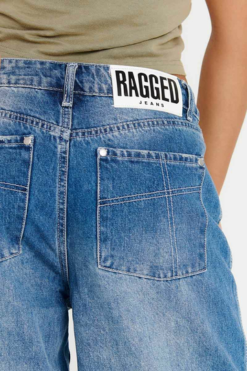 The Ragged Priest Baggy Jeans Faded Blue