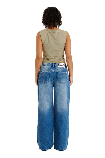 The Ragged Priest Baggy Jeans Faded Blue