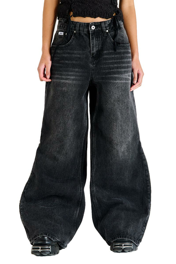 The Ragged Priest Feral Flare Jeans Black Wash
