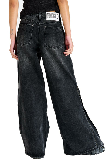The Ragged Priest Feral Flare Jeans Charcoal