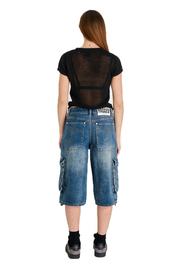 The Ragged Priest Spectral denim cargo longline shorts