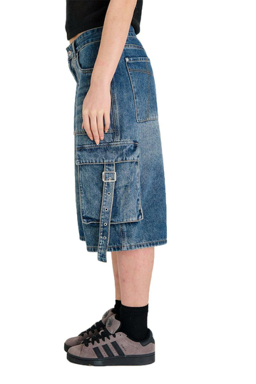 The Ragged Priest Spectral denim cargo longline shorts