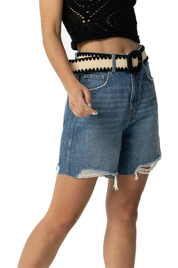 Tiffosi Lana Distressed Denim Shorts Medium Blue