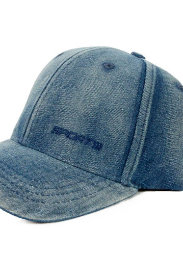 Strapback Jockey Hat Blue Denim
