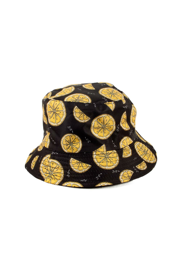 Bucket καπέλο διπλής όψεως Lemon Print Black/Yellow