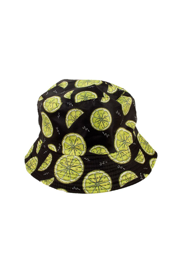 Reversible Bucket Hat Lemon Print Black/Light Green