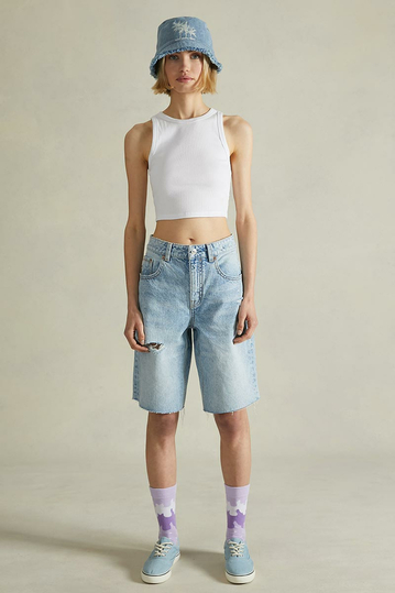 Alcott Distressed Denim Bermuda