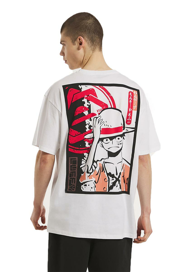 Alcott T-shirt One Piece Luffy White