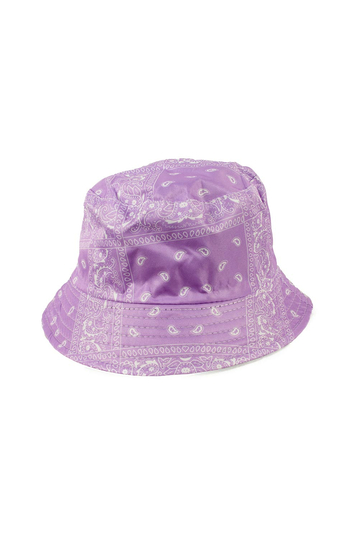 Reversible Bucket Hat Paisley Print Lilac