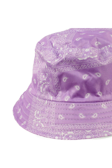 Reversible Bucket Hat Paisley Print Lilac