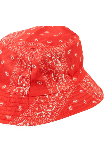 Reversible Bucket Hat Paisley Print Red
