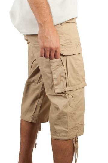 Ανδρική cargo βερμούδα μπεζ με ζώνη