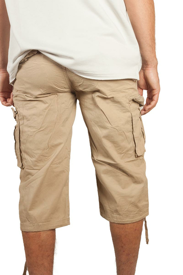 Ανδρική cargo βερμούδα μπεζ με ζώνη