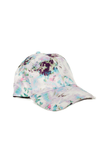 Strapback Jockey Hat Colourful Abstract - White